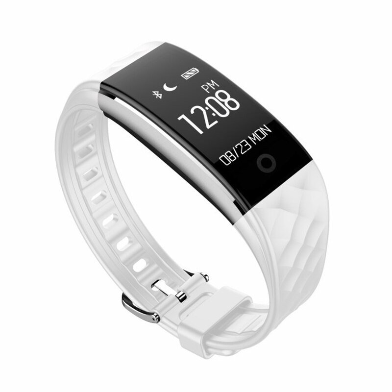 Smart Armband Band Polsband S2 Fitness Tracker Hartslag Activiteit Smart Horloge Gps Beweging Traject Real-Time Hartslag: WHITE