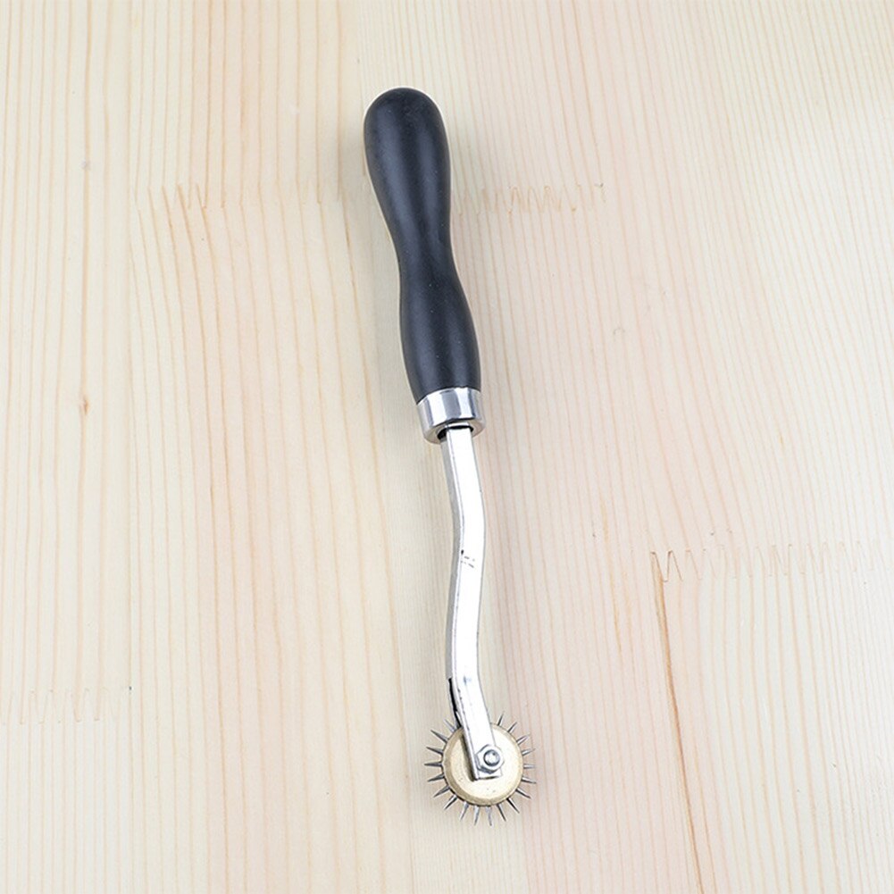 Leather Punching Tool Wooden Handle Scoring Tracing Wheel Tailor Roller Needle Scoring Tracing Wheel Retracing Device Scribing