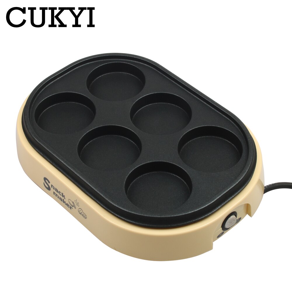 CUKYI Wheel Cake Machine hamburger maker Red Bean Cake maker DIY snack for child Non-Stick coating 6 Holes household kitchenware