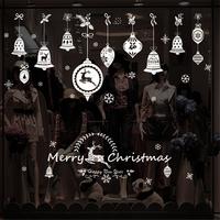 Christmas Wall Sticker Window Glass Decal Santa Claus Snowman Elk Mural Art Year Christmas Decor Home Wall Sticker Xmas