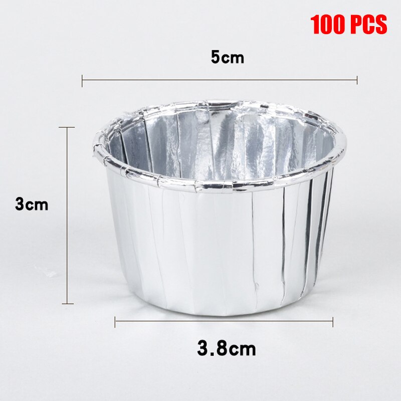 50/100pcs Aluminum Foil Cupcake Paper Cupcake Liner Baking Cups Muffin Cupcake Paper Cups Baking Pastry Tools Bakeware: 2