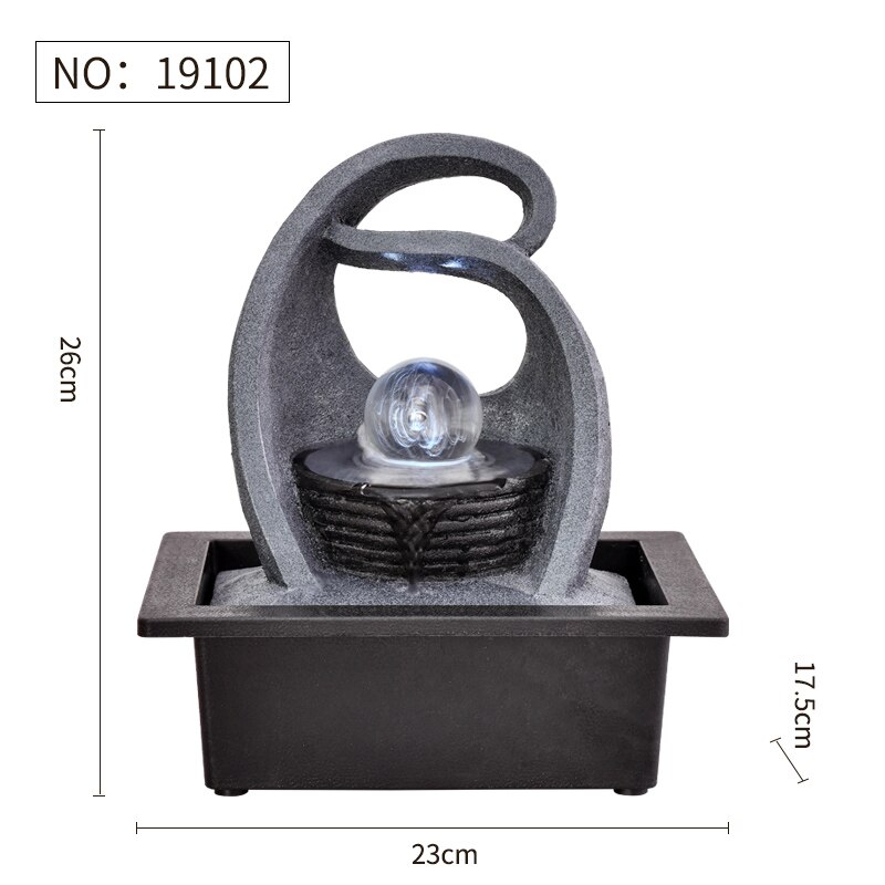 Fuentes de escritorio decorativas para el hogar hechas a mano, fuente de agua interior, artesanía creativa, decoración del hogar y estatuillas, fuente de cascada FengShui: 4XL / Gris oscuro