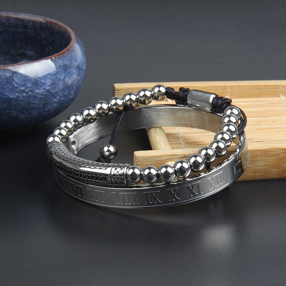 Ailatu nouvelle barre de Tube de luxe définit Bracelet en acier inoxydable matériel bijoux bracelets pour hommes de supérieure