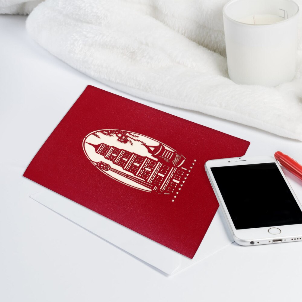 1 Pc Wish Card Card Festive Card Handmade Red Carved Card Invitation Card for Wedding Travel