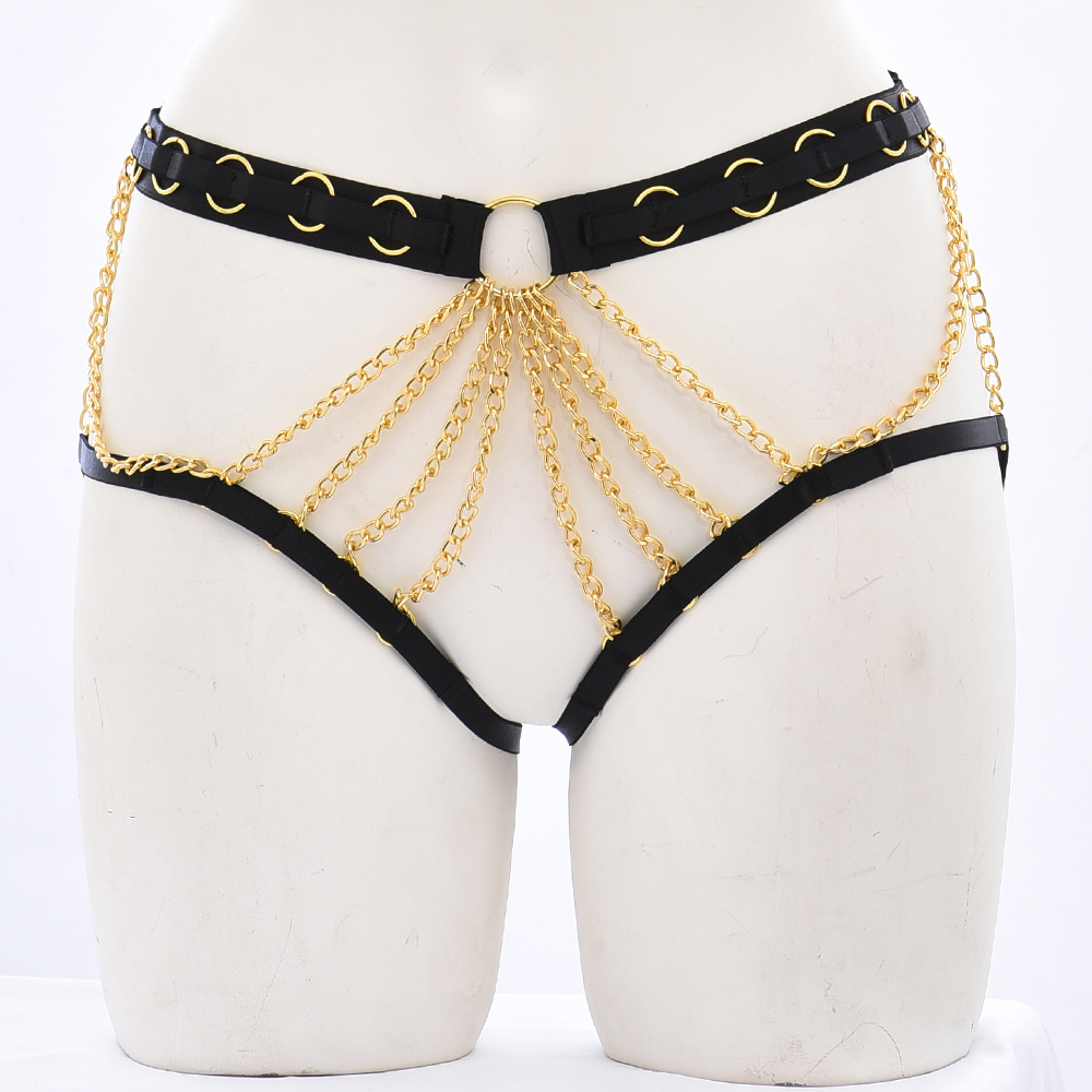 Kvinner justerbar goth crop top sele kroppskjede bur-bh poledance bondage undertøy tilbehør kroppssele: Rosa