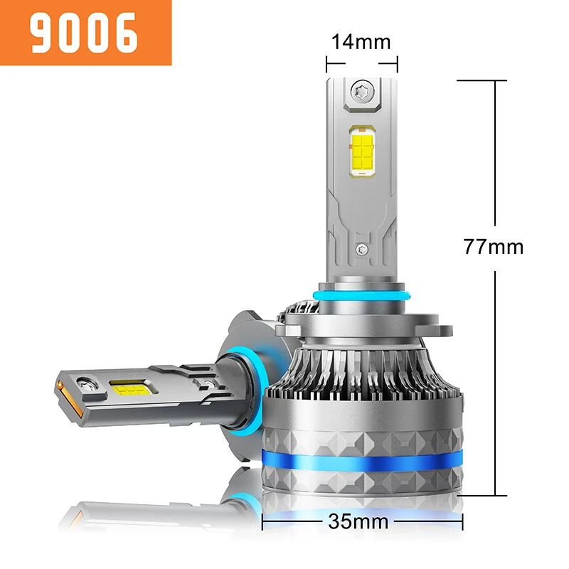 Ampoules LED Canbus pour voiture, lampes de sauna, H1, H4, H7, H8, H9, H11, H3, 9012, H13, 9008, 9004, 9007, 48000LM, 120W, HB3, 9005, HB4, 9006, feux C10, 2 pièces: Bleu profond