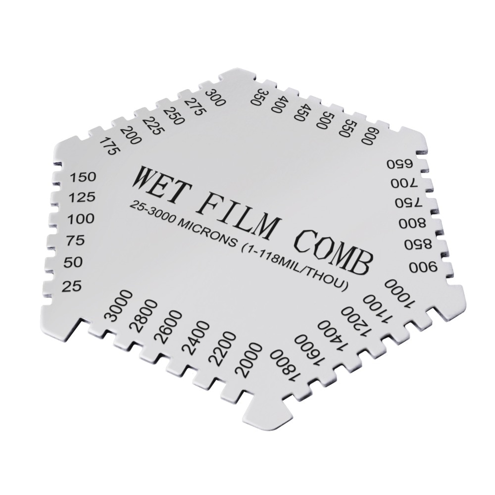 Wet Film Combs 25~3000um Microns Micrometer / 1~118 Mil Dual Scale, Wet Paint Coating Thickness Step Notched Gauge