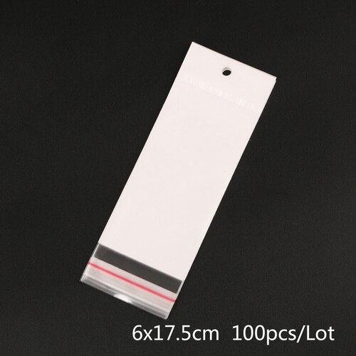 100Pcs/Lot Clear Self Adhesive Seal Plastic Storage Bag OPP Poly Pack Bag Retail Packaging Package Bag With Hang Hole: 6x17.5cm