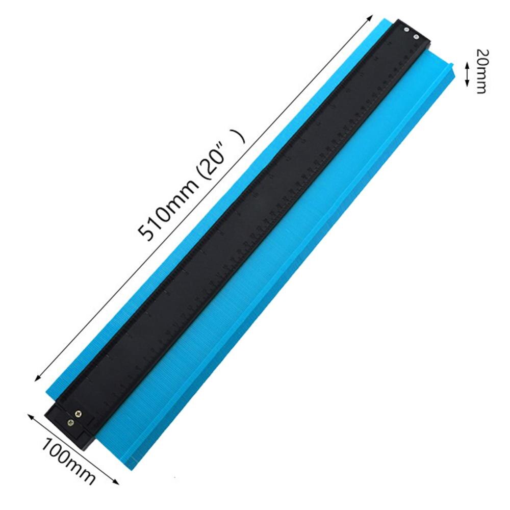 12/14/25cm plast kontur profil måler meter duplikat merking måle måleverktøy laminat tre fliser radian linjal verktøy: 50cm blå