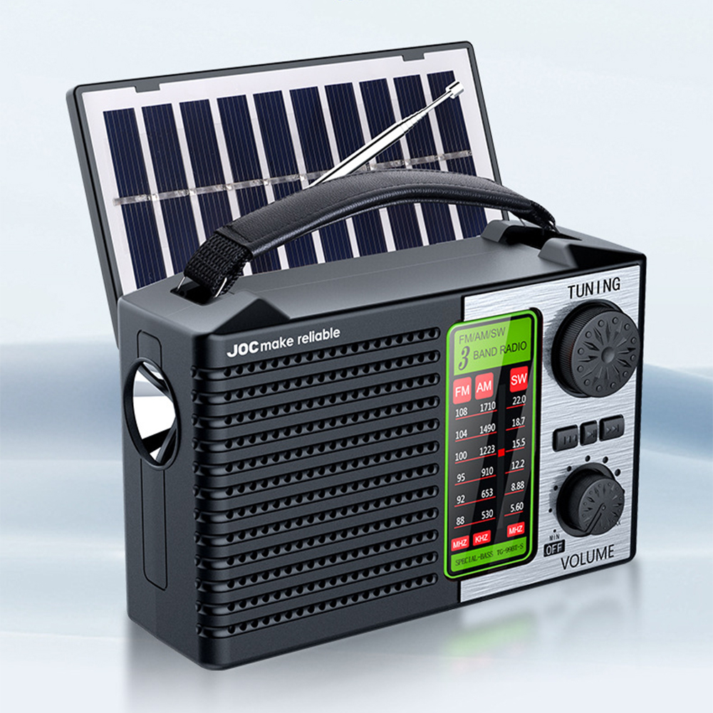FM AM SW Radio Portable Solar Emergency Radio Receiver Bluetooth Speaker Music Player Full Band Solar Radios with LED Flashlight