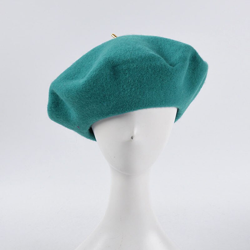 Uld store beret hatte til kvinder solide franske hatte vintage hat damer fedoras flade hætter b034 – Grandado