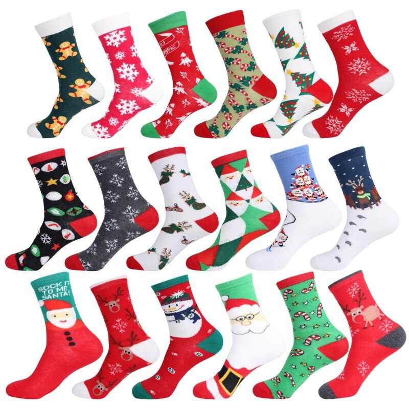 Christmas Socks Men Women Compression Sports Socks Colorful Funny Christmas Anti Slip Running Cycling Socks