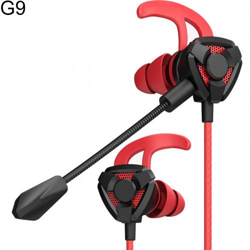 Draagbare Dynamische Ruisonderdrukking In-Ear Wired Oortelefoon Gaming Headsets Met Dual Mic Bedrade Koptelefoon In-Ear Voor playing Games: G9 Red