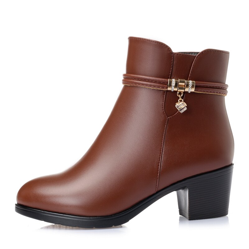 GKTINOO NEUE Weichem Leder Frauen Stiefeletten hoch Fersen Reißverschluss Schuhe Warme Pelz Winter Stiefel für Frauen Plus größe 35-43