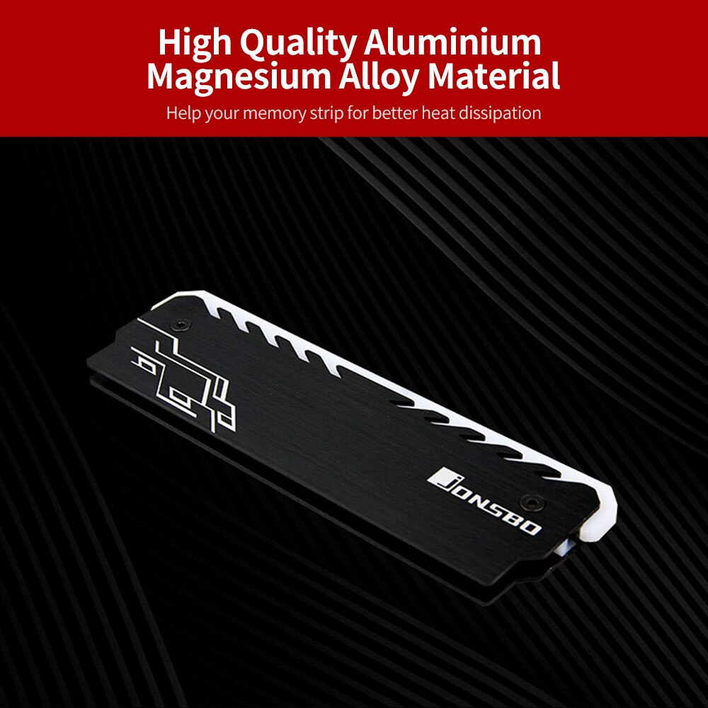 JONSBO NC-1 Desktop Memory Heatsink Cooler Shell RGB Light Automatic Change Aluminum Heat Sink Cooling Vest