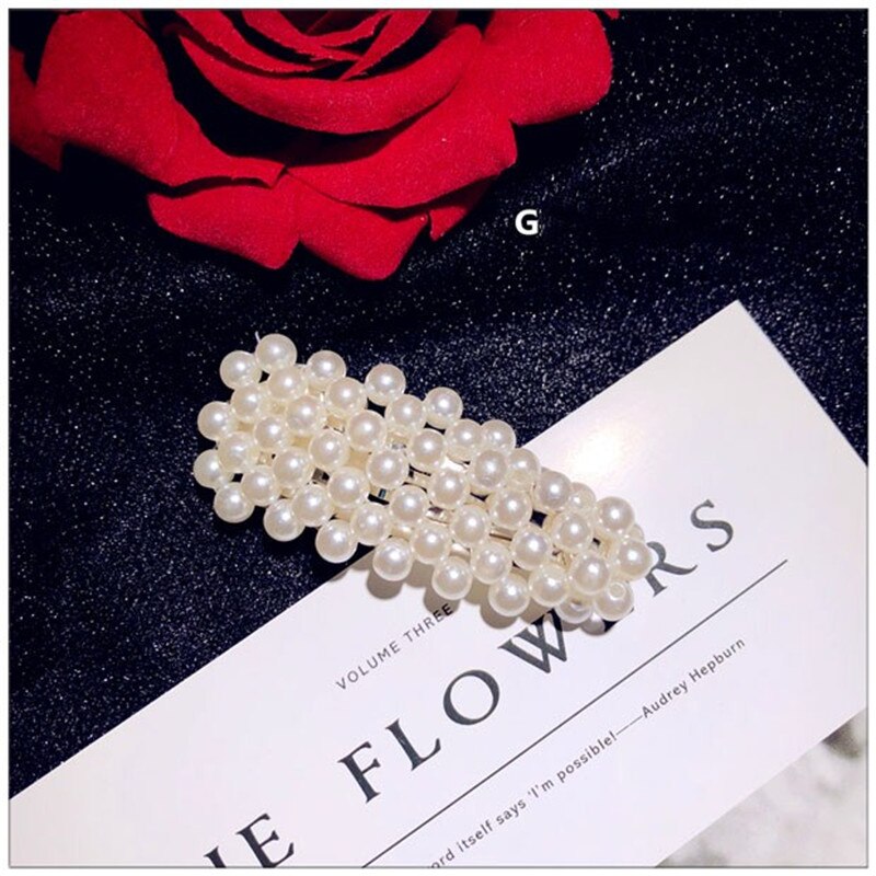 Vintage Hairwear Voor Vrouwen Eenvoudige Zoetwater Parels Bloem Haar Clip Haarspelden Hairwear Fijne Sieraden Temperament Zoete Bijoux: G