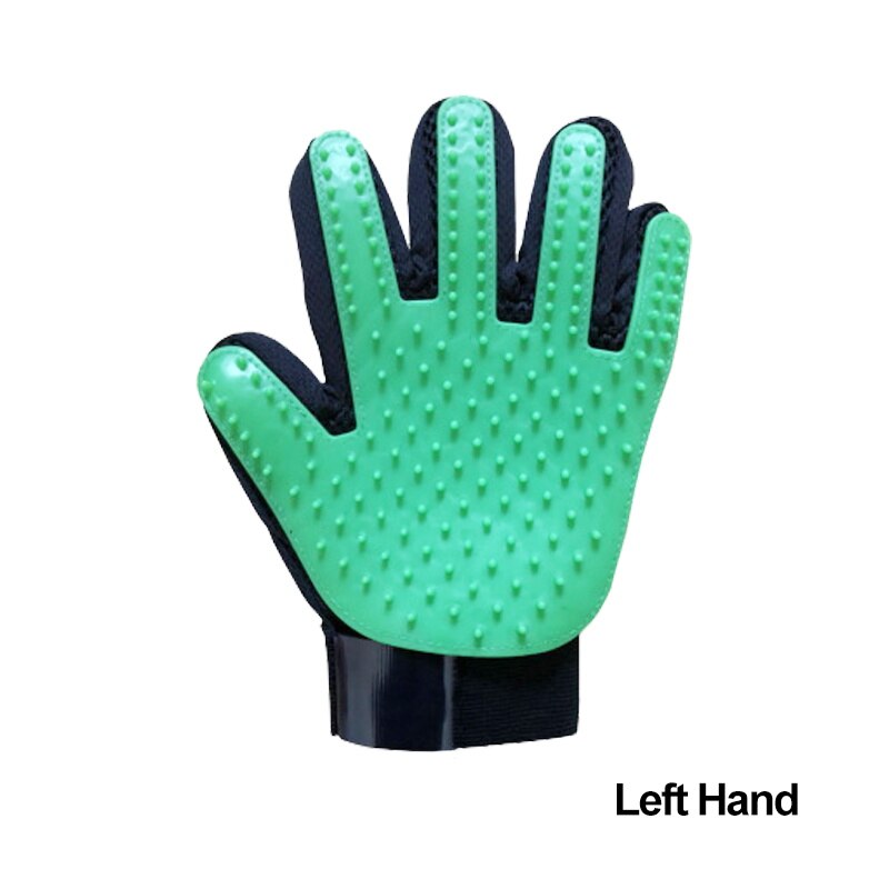 Gant pour animaux de compagnie en Silicone souple chien chat brosse pour animaux de compagnie Massage nettoyage doux efficace chat toilettage gant chien fournitures de bain gant pour animaux de compagnie peignes: Green Left