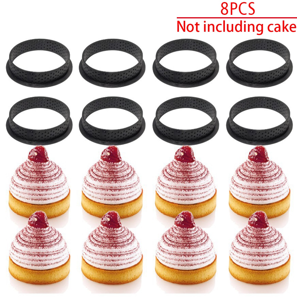 Siliconen Taartvorm Cakevorm Mousse Cirkel Cutter Ring Ronde Vorm Bakvormen Diy Decorating Tool Geperforeerde Non Stick Franse Dessert