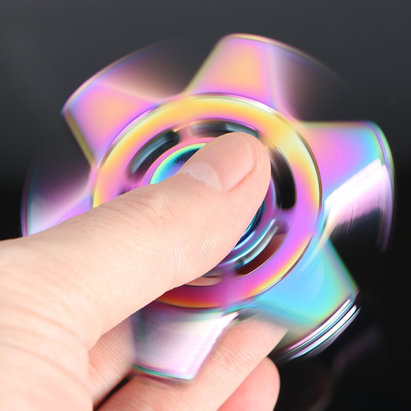 Spinner de mano de metal de juguete tri-spinner de seis estrellas colorido para el autismo y el ADHD niños adultos enfoque mágico de rotación array