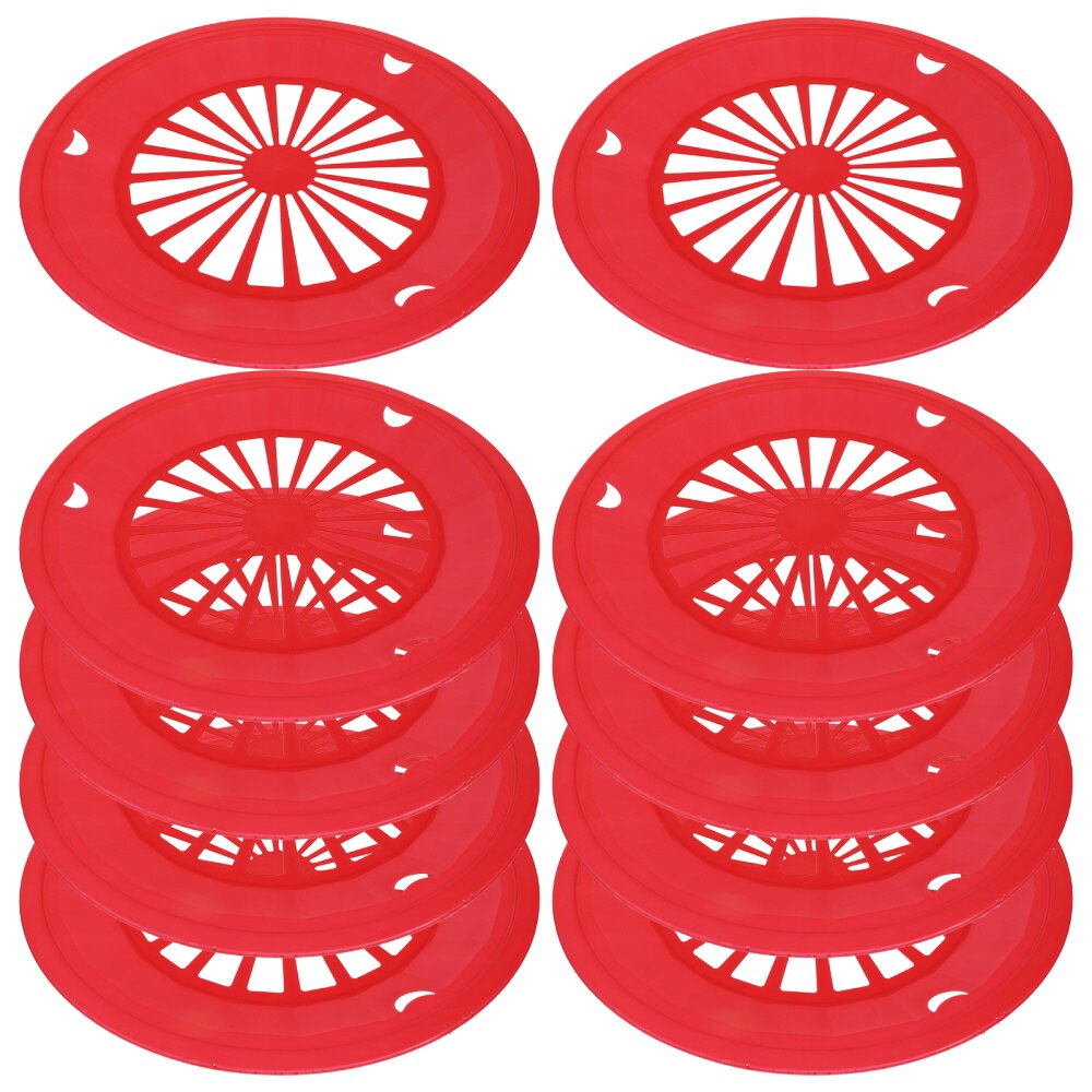 10Pcs BBQ Paper Plate Holder Reusable Holder Party Picnic Supplies: Red