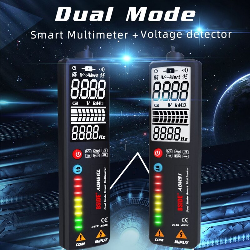 ADMS1CL Dual Mode Smart Multimeter Resistance Tester LCD Digital Toughness Electric Intelligent Voltmeter Voltage Meter 649A