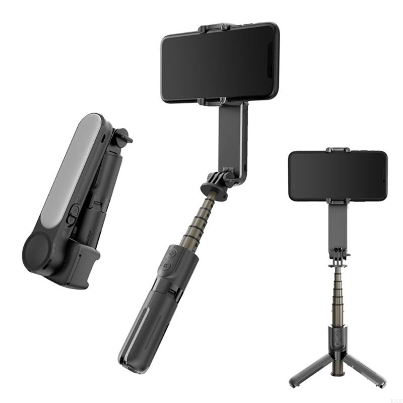 K32C Anti Shake Gimbal Stabilizer for Smartphone Vlog Live Video with Fill Light: black