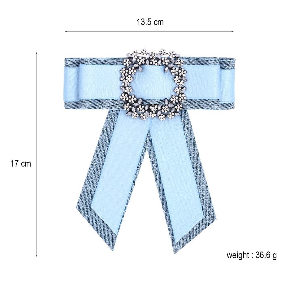 Match-Right Woman & Man Brooches Long Ribbon Big Stripe Bowknot Shirt's Bow Tie Pins Collar Accessories Brooch Jewelry SP272