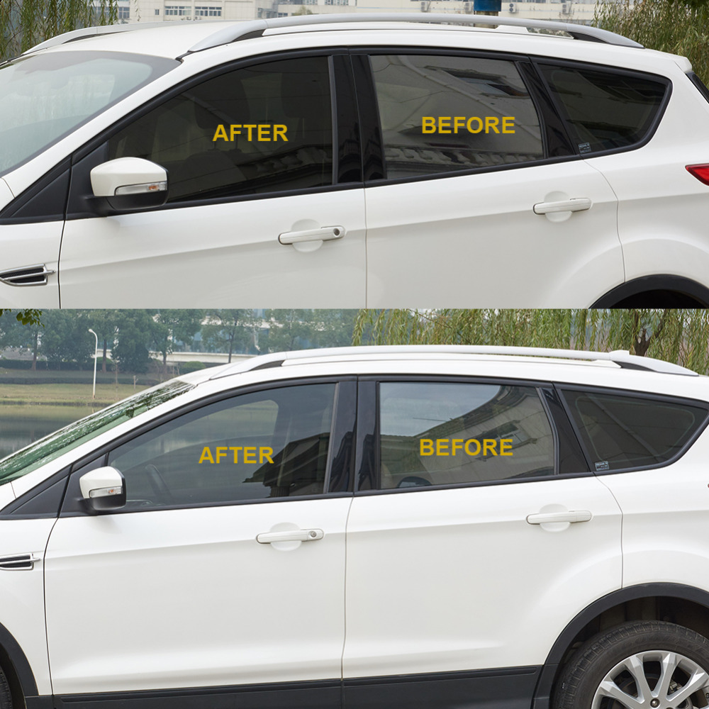 Black Window Tint Film 50*300Cm Auto Sticker Warmte-isolatie Bescherming Uv Verven Voor Side Window Zonneklep