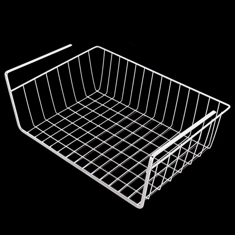 Household Wardrobe Rack Wrought Iron Storage Basket Finishing Desk Rack Partition Cabinet Hanging Basket Home Space Storage