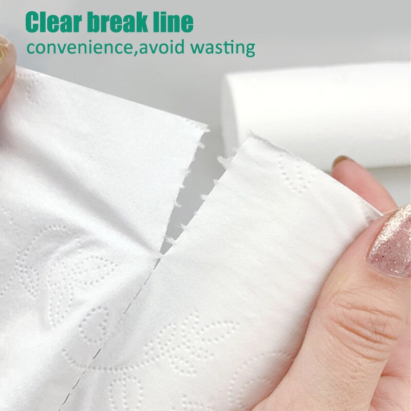 18 Roll/Pack Toilet Tissue Paper 4 Layers Home Bath Paper Bathroom Rolling Paper White Native Wood Pulp Toilet Roll Tissues