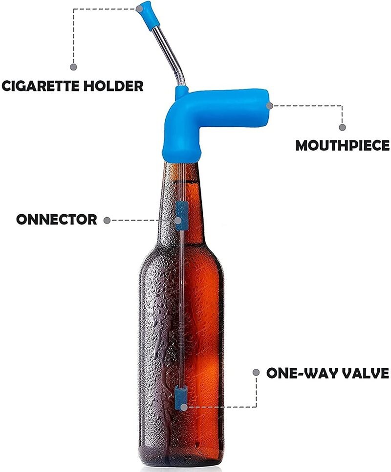 1 stk øl snorkel halm øl bong tragt slammer dobbelt snorkel drikke øl bar værktøj festivaler fest dispenser ølhane