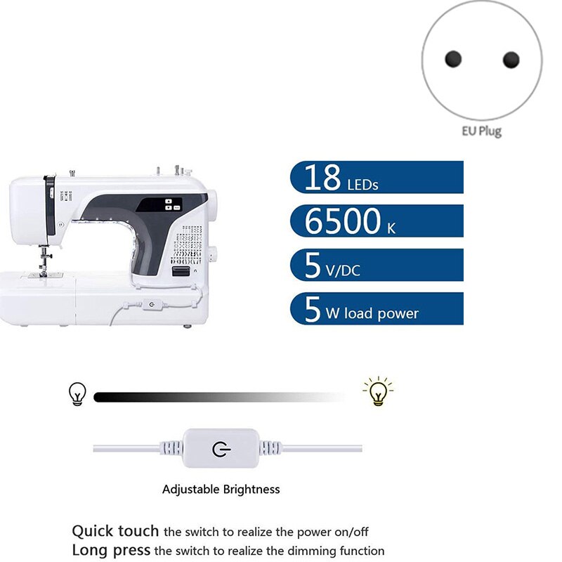 Naaimachine lichtstrip, led met verlichtingsset, met usb-voeding, voor alle naaimachines