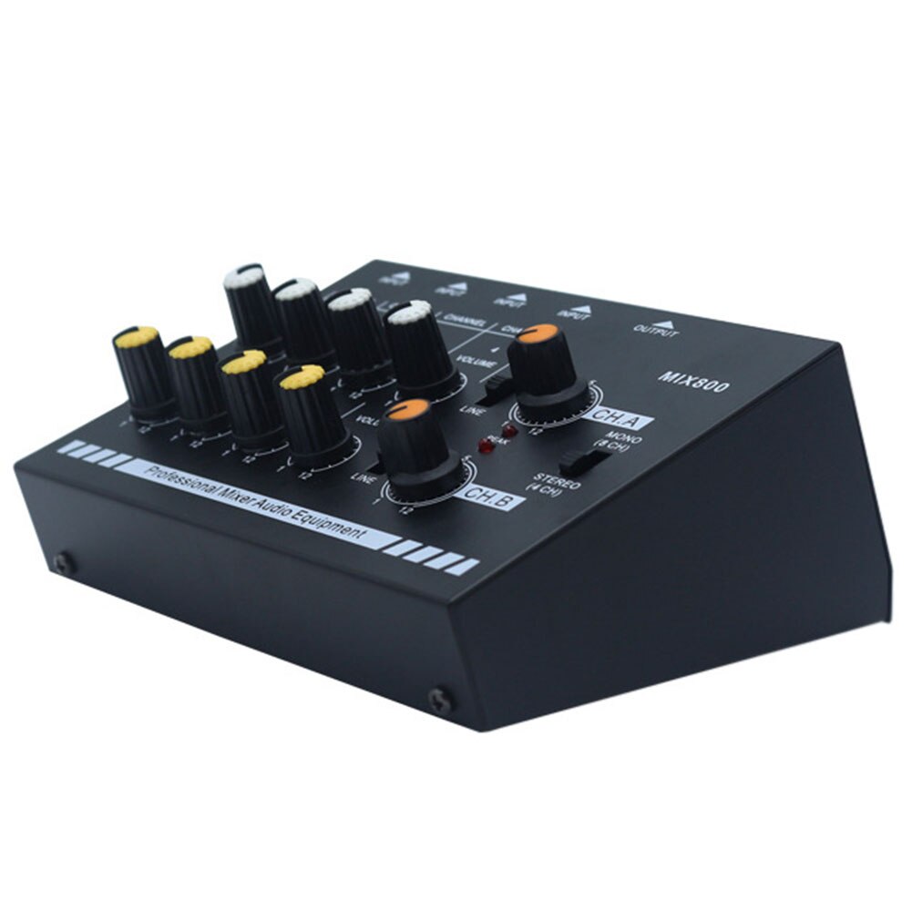4-Channel Stereo 8-Channel Mono Sound Mixer Audio Mixer With Eu Power Adapter Music Accessories