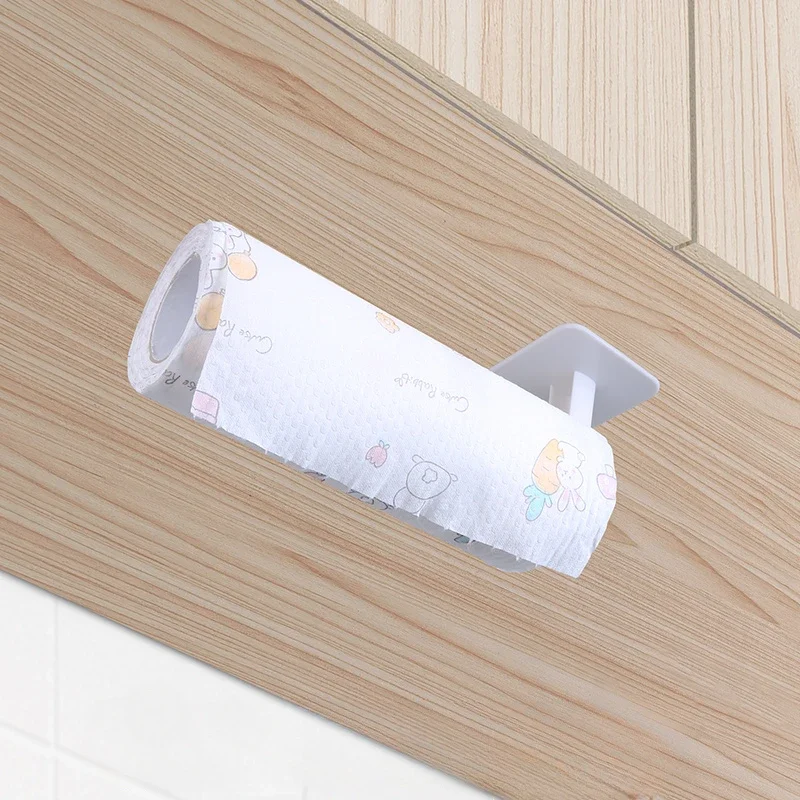 Portarrollos de papel higiénico adhesivo, organizador de montaje en pared, soporte de almacenamiento para cocina y baño, dispensador de toallas de papel sin taladro, 1/2 Uds.