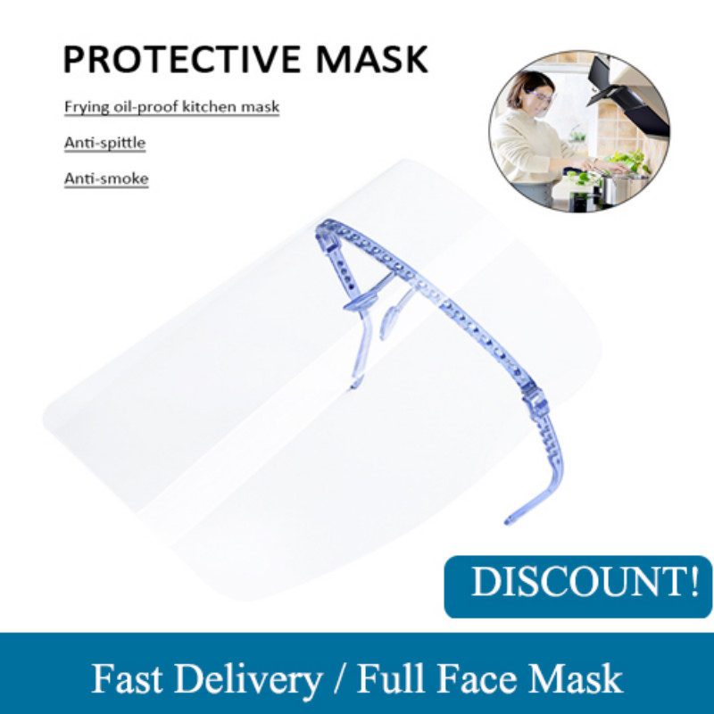 5 Pcs Volledige Sheild Maskers Anti-Druppel Anti-Fog Stofdicht Volledige Gezicht Eye Beschermende Transparante Cover gezicht Veiligheid Mascarillas