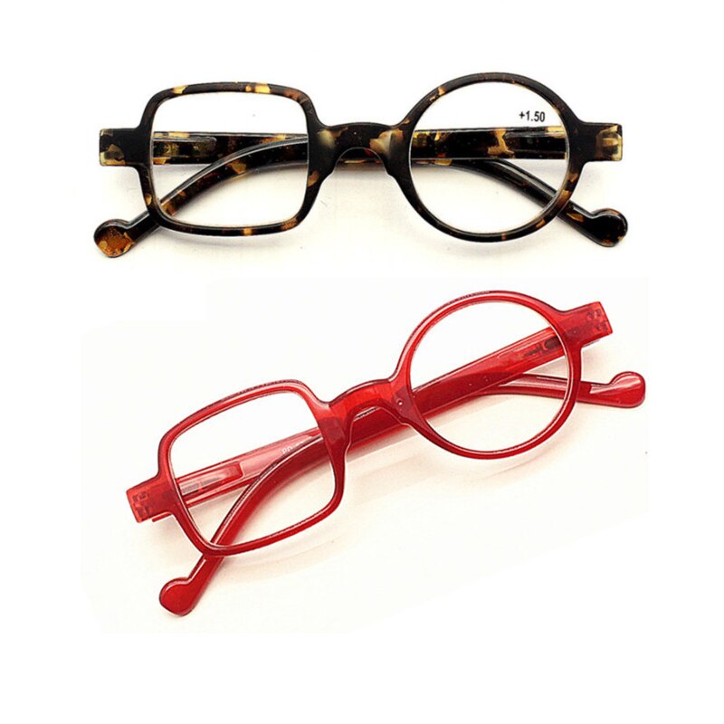 Retro leopardo assimétrico redondo &amp; quadrado óculos de leitura feminino e masculino presbiopia óculos hyperopia para ancião