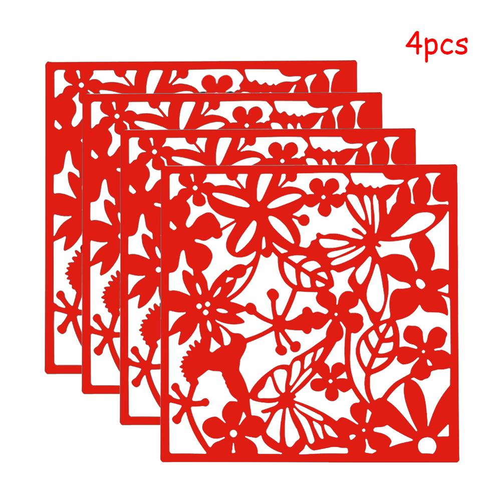 Plastic Hanging Screen Wall Partition Hanging Room Divider Panels for Living Dining Room Office Restaurant Decoration 4/8/12pcs: 4pcs Red