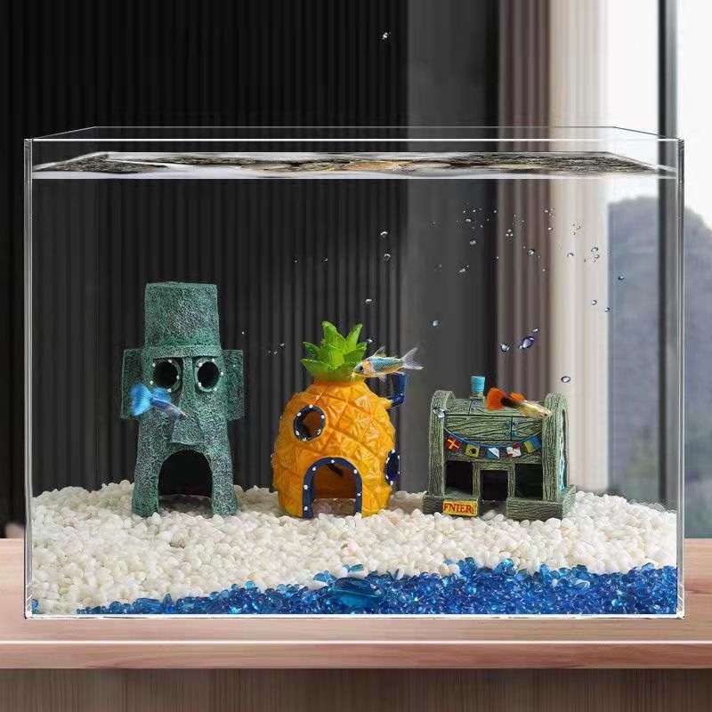 Aquarium Decoratie Landschapsarchitectuur Accessoires Aquarium Aquarium Decoratie Stripfiguur Ananas Huis Decoratie
