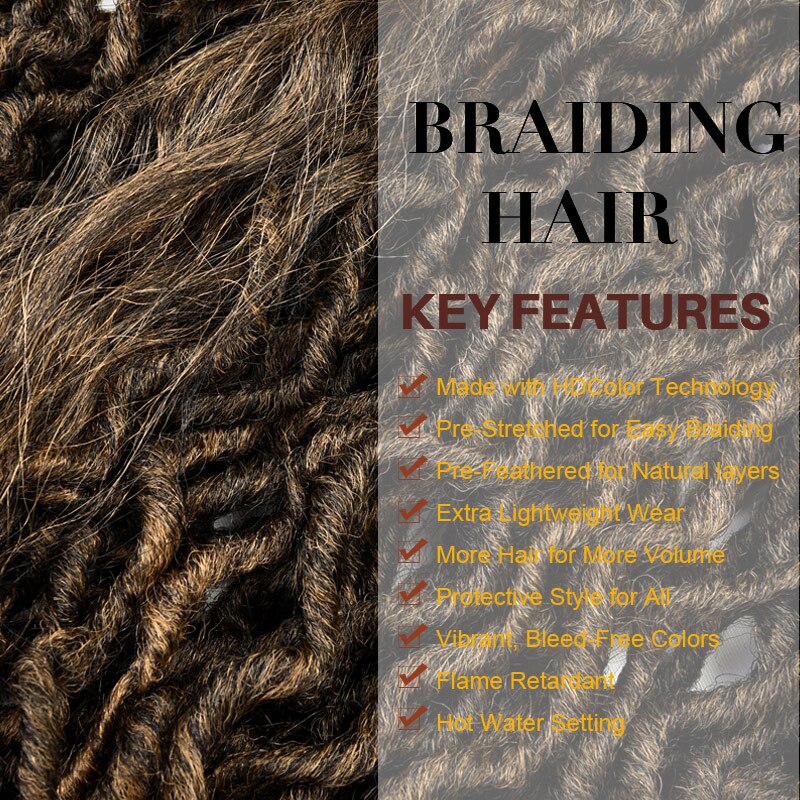 18 inch Messy Goddess Faux Locs Hair Crochet Braids Bohemian Soft Synthetic Braiding Hair Extensions For Black Women