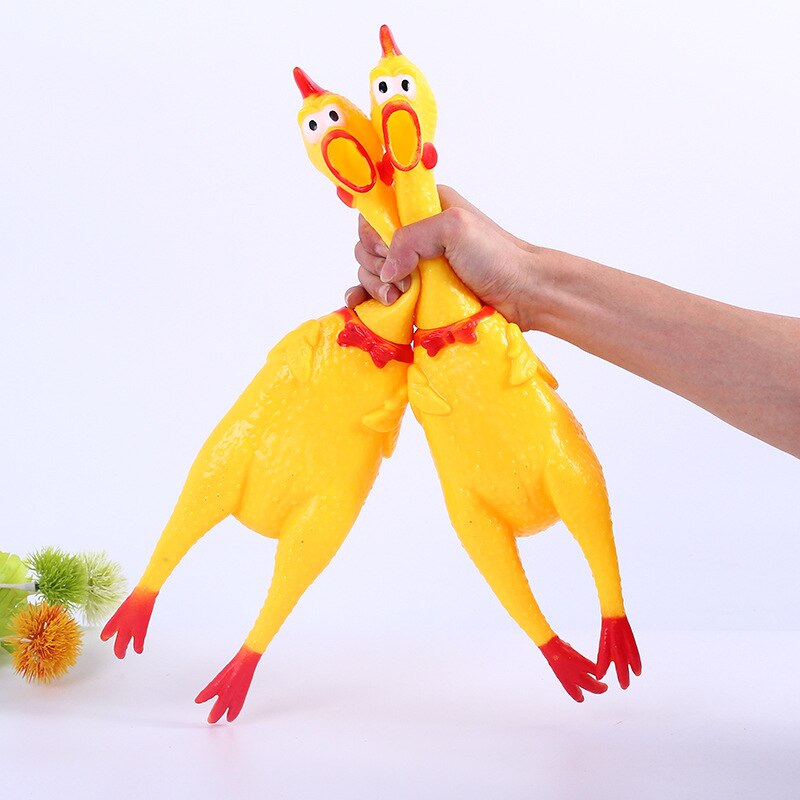 Prank Antistress Screaming Rubber Chicken Pig Squash Squeeze Squeaky Sound Funny Crazy Cool Toys Decompression Tool