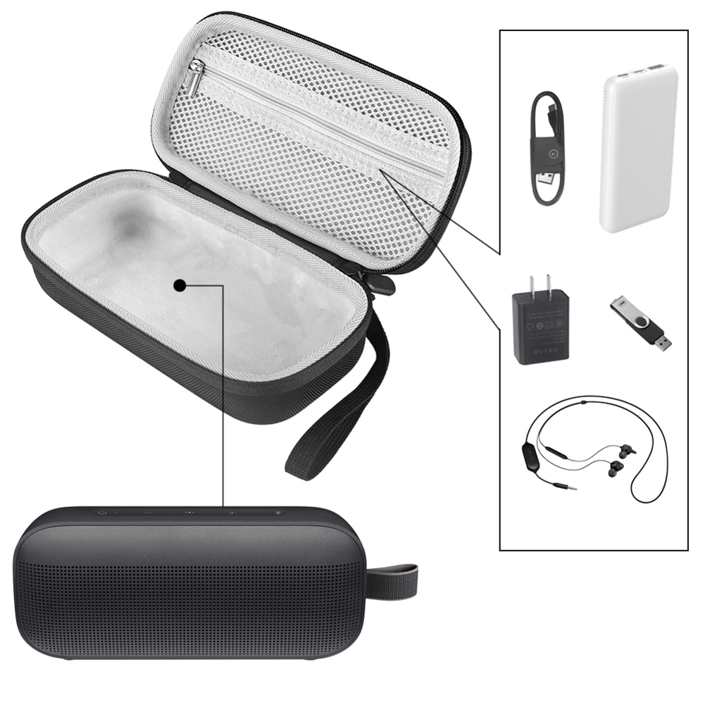 Portable carrying case pouch storage case silica gel protective cover shell for bose soundlink flex bluetooth-compatible speakers