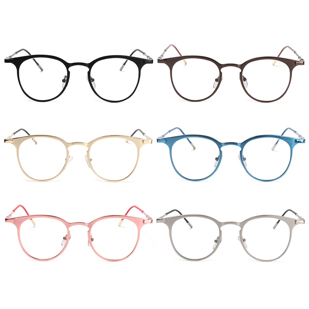 Ultra let stel metal briller kvinder mænd vintage rund stel computer beskyttelse briller ultra lette briller