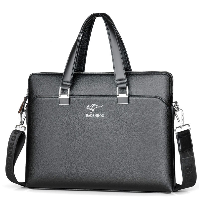Men's Business Handbag Male Crossbody Tote Bag Briefcase Shoulder Messenger Bag Clutch PU Hand Bags: black / 42X31X6.5CM