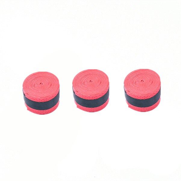 1/3PCs Tennis Clap Rubber Badminton Racket Grip Handle Rubber Non-slip Sweat-absorbent with Racket Grip Handle Winding Tape: 3PCs Red
