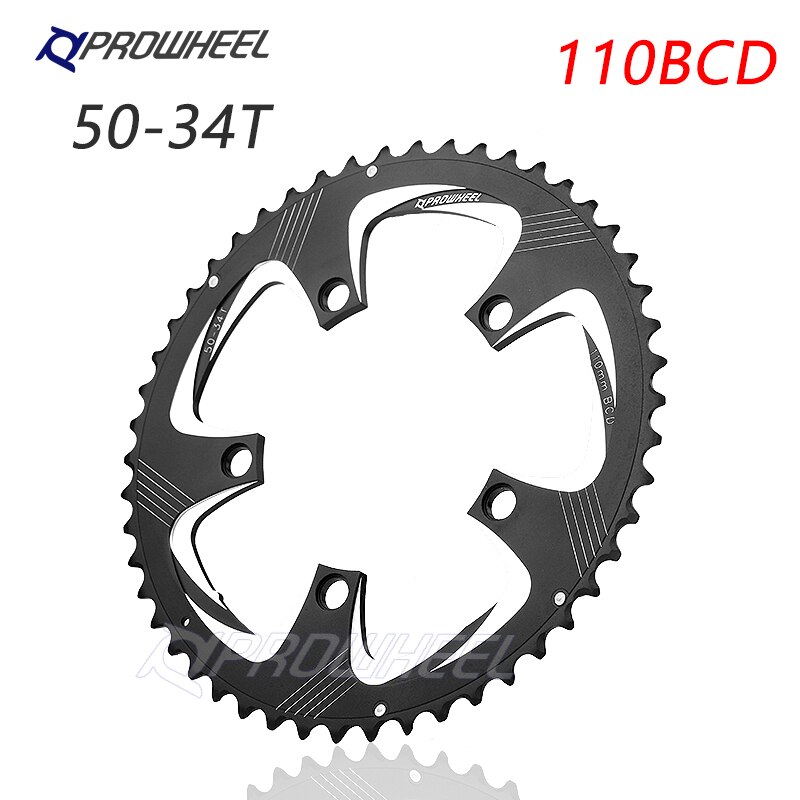 Prowheel Racefiets Kettingblad 110/130BCD 34/39/50/53T Tandwiel AL-7075 Cnc 8/9/10/11 Speed Chainwheel Crankstel Tandplaat Onderdelen