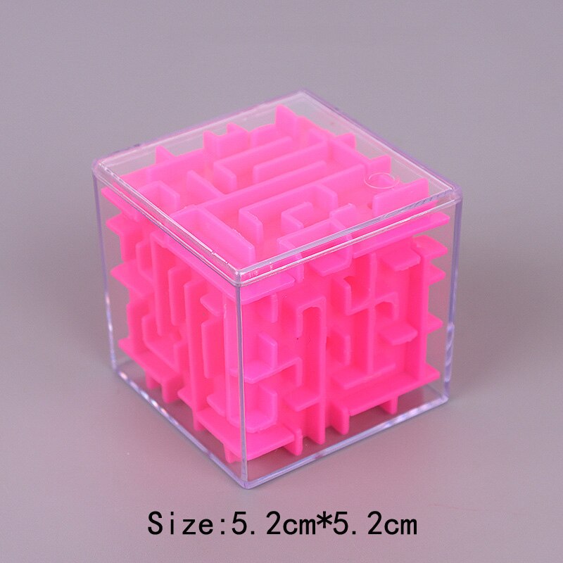 Speelgoed Voor Tieners 3D Doolhof Magische Kubus Puzzel Transparante Zeskantige Speed Cube Rollende Bal Game Cubos Doolhof Kinderen educatief: Pink 5.2CM