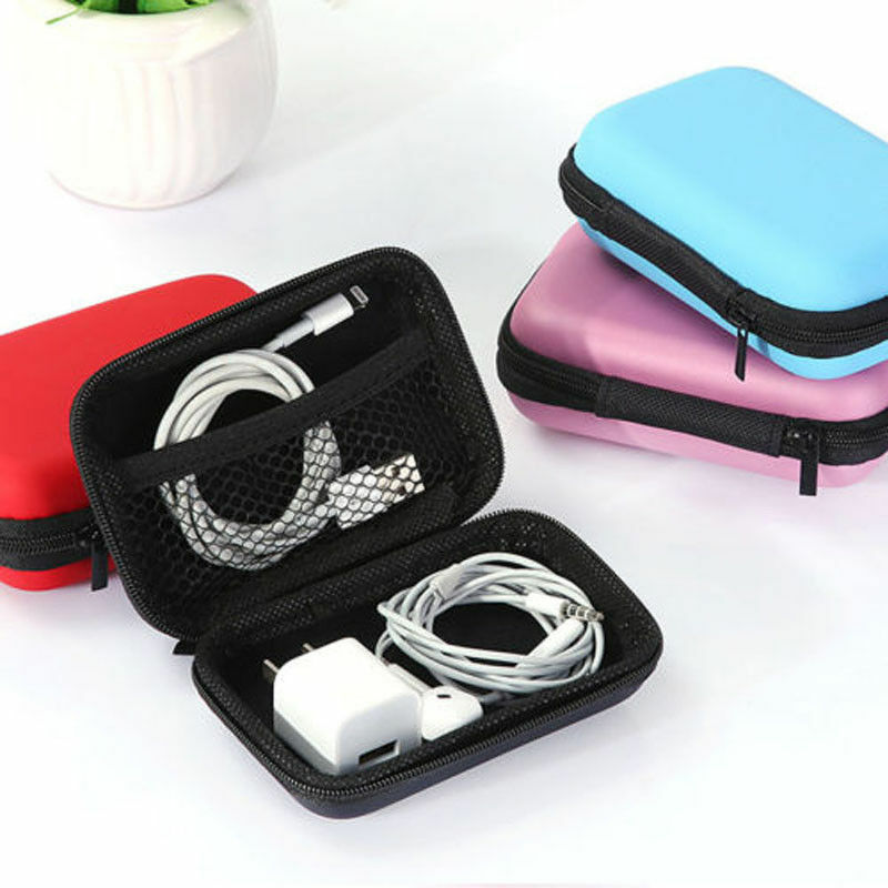 Reizen Digitale USB Opslag Draagbare Reizen Headset Oortelefoon Oordopjes Kabel Storage Bag Hard Case Box