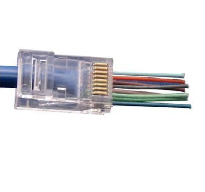 100 Pcs RJ45 Network Modular Plug 8P8C CAT5e Cable Connector End Pass Through