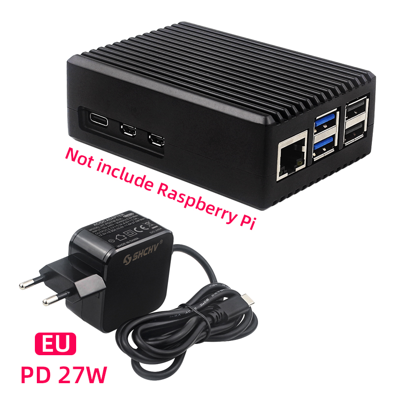 Raspberry Pi 5 aluminium behuizing Passieve koeling Gepantserde metalen behuizing Stille warmteafvoer voor RPI5 Pi5: GRIJS