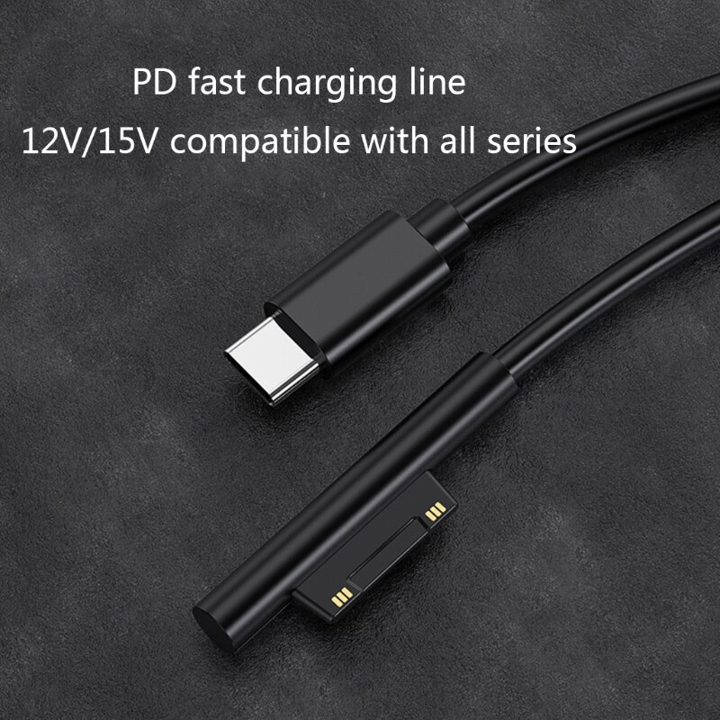 Usb-c power adapter charger charger charging cable for surface pro 7/6/54/3 laptop 1 xcb